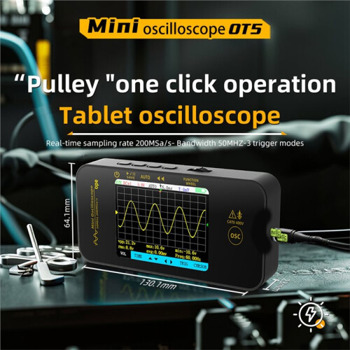 BSIDE OT5 Handheld AUTO Digital Oscilloscope 50Mhz Sampling Rate 200MSa/S Analog Bandwidth for Electronic Repair Tools 1