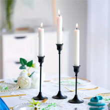 Elegant Set of 3 Metal Candle Holders for Wedding and Home Decor