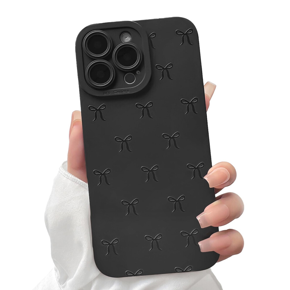Case For Iphone 16 Pro Max Cute Ribbon Bowknot Soft Tpu Shockproof Protective Cover For Women Black 9771547513711