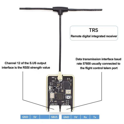TRS 2.4G Remote Data Integrated Receiver Dual Interfaces SBUS TELEM with RSSI Maximum 27dBm Transmit VRX 2