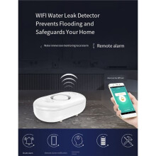 2 Stuks Waterlekdetectiesensoren met Alarm, Wateroverlastmonitor voor Thuis, Lekdetectie en Druppelwaarschuwing voor Kelderverdieping