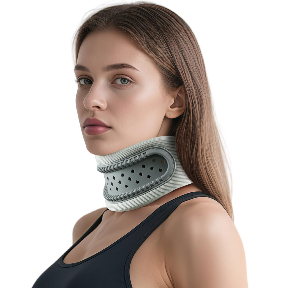 Adjustable Cervical Neck Brace for Pain Relief with Memory Foam Support, Soft Breathable Collar, Space Gray