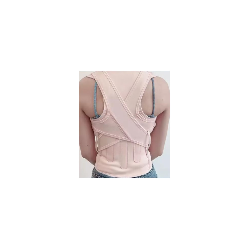 Pink Adjustable Posture Corrector For Adults And Students, Back Support Brace Medium Size For Daily Spine Alignment