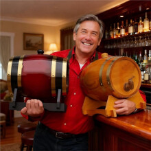 3L Wooden Whiskey , Custom Oak Aging with Stand & Spigot, Home Bar Bourbon Gift for Men Dad