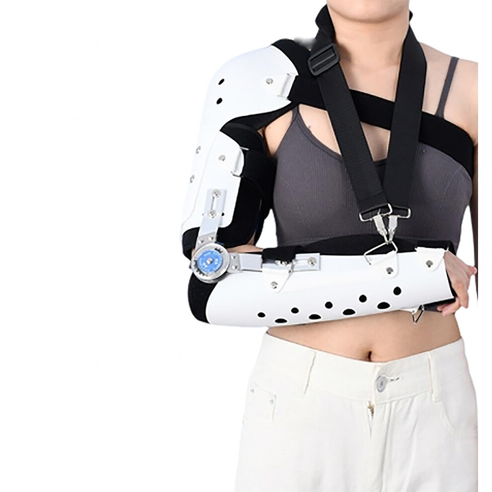 Adjustable ROM Hinged Elbow Brace for Post Op Recovery, Right Arm Support Splint for Cubital Tunnel, One Size for Men and Women