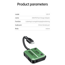 GS1 30W Fast Charging Adapter Audio Adapter for  Aux 3.5mm Audio Converter for  12/13/14