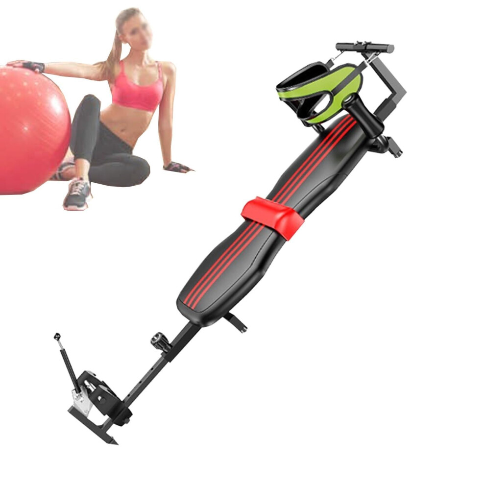 Black Adjustable Cervical Traction Device And Back Stretcher For Spine Decompression, Lumbar Massage, Foldable Design