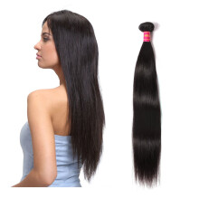 Brazilian Virgin Straight Hair 12 inch 6A Grade Human Hair Extensions Natural Black Full Density