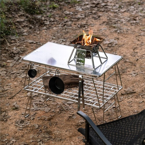 Stainless Steel Square Top Light Grid Table Accessories Auxiliary Tray Support for Kitchen and Home 1