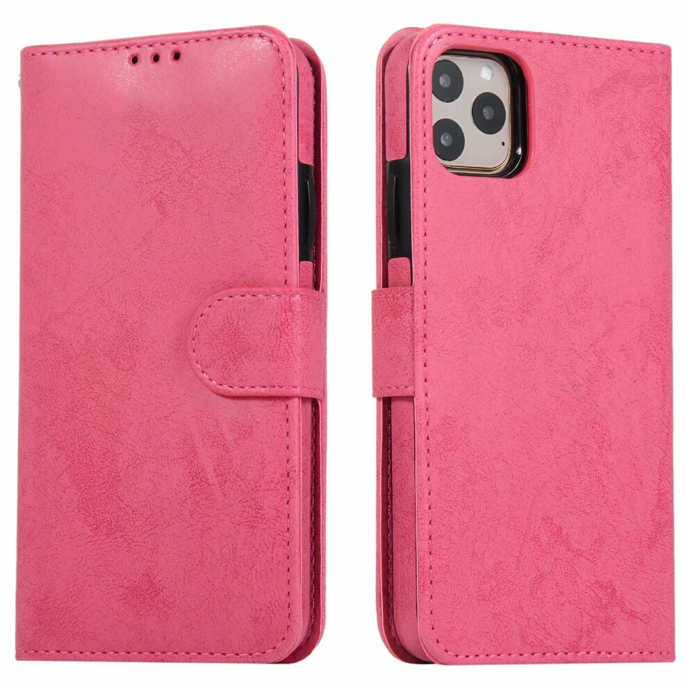 Wallet Case Rose For Iphone 14 Pro Max, Pu Leather Magnetic Detachable Flip Cover With Card Holder Kickstand Shockproof Antislip Protection Red 9092120136708