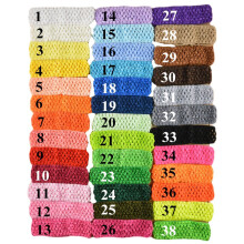 Baby Girl Headbands Set Soft Elastic Crochet Stretch Fit, Colorful Pack of 38 for Infants and Toddlers
