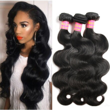 Peruvian Body Wave Virgin Human Hair Bundles 3pcs 300g Full and Thick Weft Natural Color 16 18 20 Inch