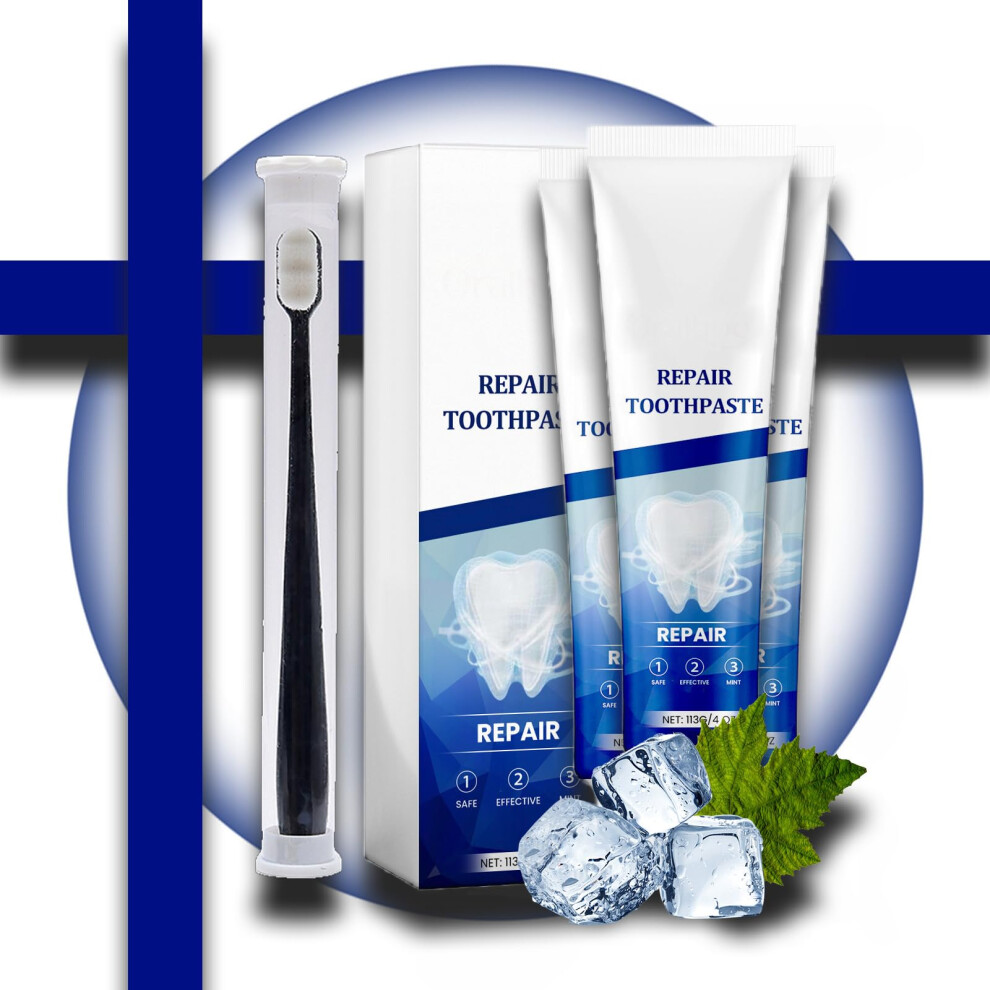 Whitening Toothpaste for Sensitive Teeth 3Pcs Set, StainReducing Formula with LongLasting Fresh Breath