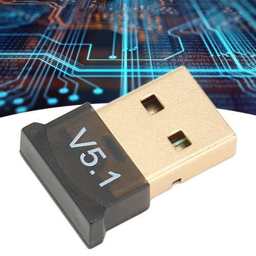 USB BT Adapter V5.1 Black, Drive-Free Wireless Bluetooth Receiver 1