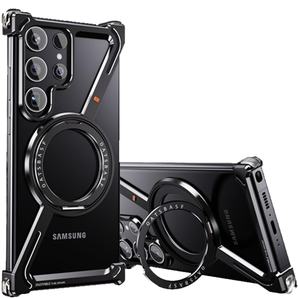Case With 360 Rotatable Stand, Magnetic Charging And Militarygrade Protection, For Samsung Galaxy S24 Ultra And S24 Plus Black 9092120136944