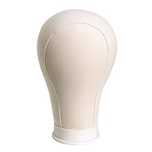 Wig Head Mannequin 22 Inch Canvas Block for Wig Making Styling Display with Clamp Hole