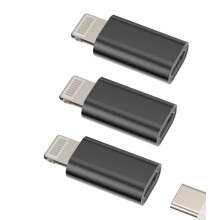 USB C to Lightning Adapter 3 Pack, Fast Charging and Data Sync Converter for iPhone 14 13 12 11 Pro Max Mini Xs Se 8 Plus iPad Air
