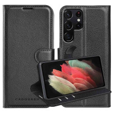 Magnetic Wallet Case with Card Holder, Foldable Stand and FullBody Protection for Samsung Galaxy S21 Ultra