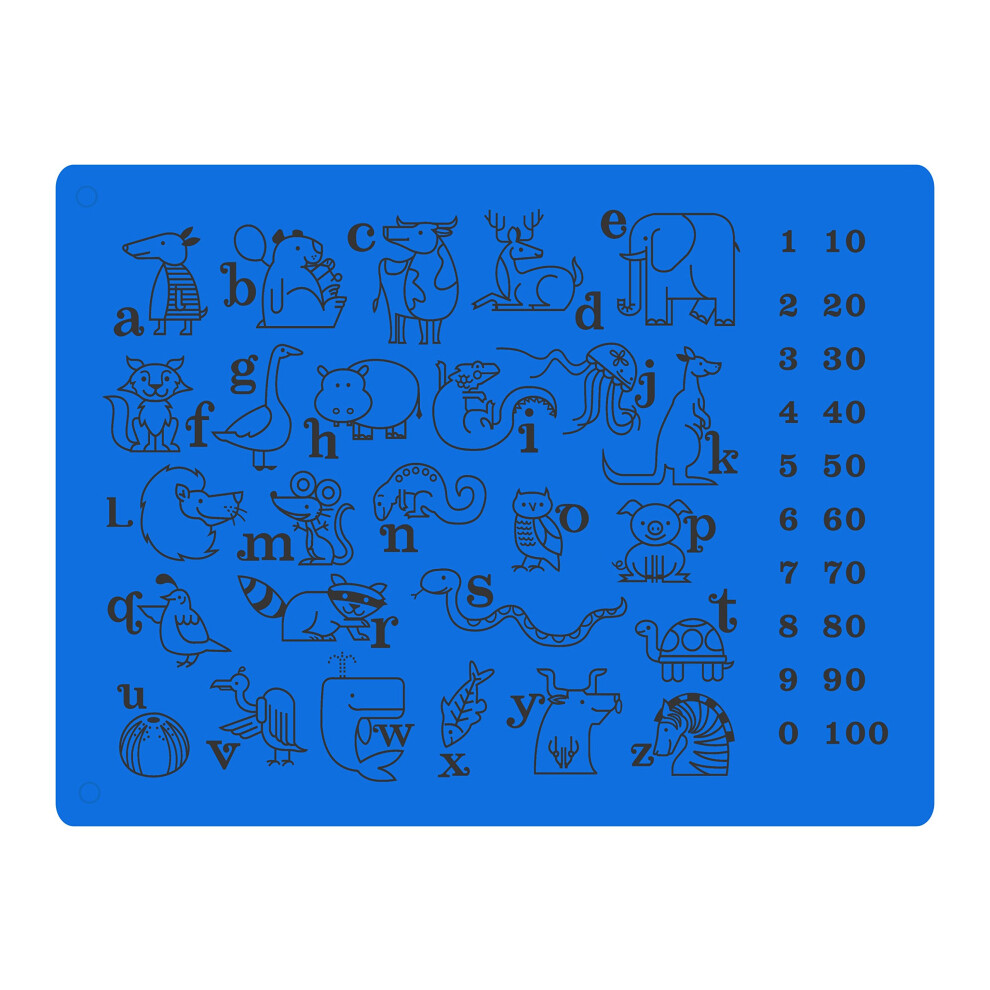 Silicone Baby Placemat Non Slip Stick On Toddler Feeding Mat Food Grade Easy Clean Educational 12X16 Blue