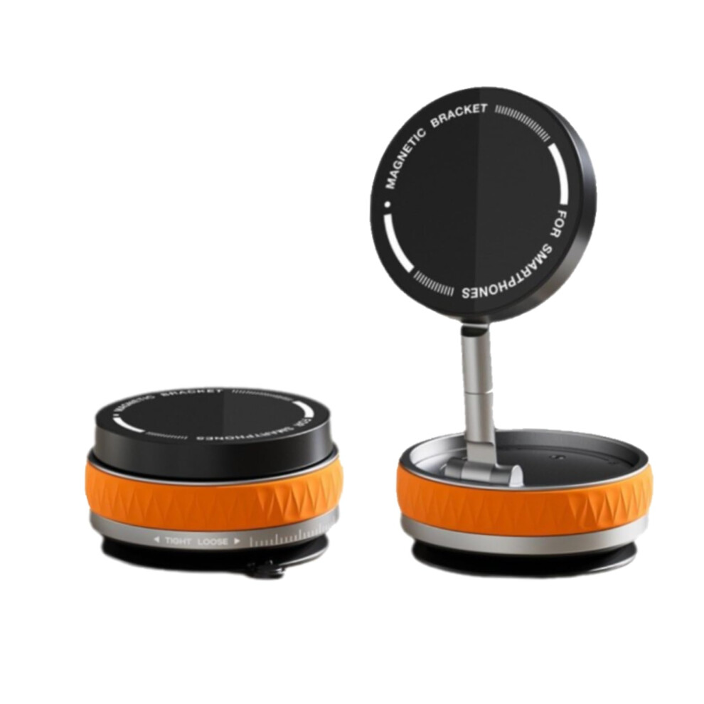 Magnetic Car Phone Holder 360 Rotating Zinc Alloy Mount With Vacuum Suction, Foldable Dashboard Stand, Universal Phone Holder For Car And Desk Yellow 9771547514480