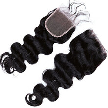 Brazilian Virgin Hair Closure 16 Inch Body Wave 4x4 Swiss Lace Natural Hairline Human Hair