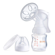 Manual Breast Pump with 3 Suction Levels, BPA Silicone, Soft Cushion, AntiBackflow Design for Travel