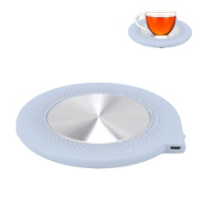 Blue USB Coffee Mug Warmer, 55C Constant Temp, Portable 126x126x9mm