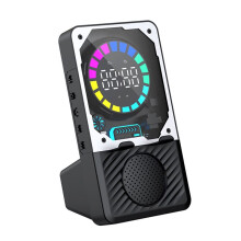 Portable Induction Speaker Mobile Phone Holder RGB Light Wireless Phone Stand Alarm Clock TF Card Slot