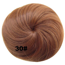 Light Auburn Hair Bun Extension Chignon Hairpiece for Women Bridal Updo with Secure Fit