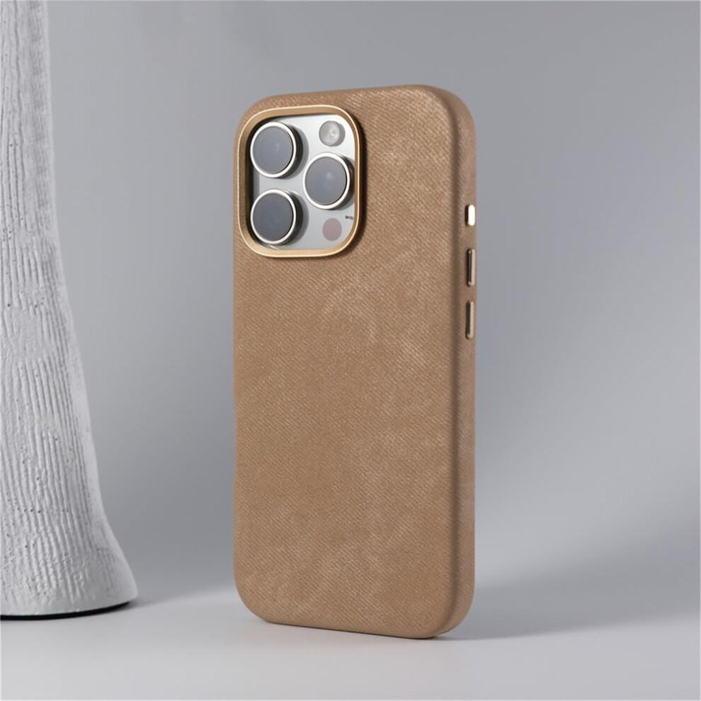 Case With 360 Shockproof Protection, Magnetic Wireless Charging, Matte Antifingerprint Leather Cover For Magsafe Iphone 14 Plus Gold 9771547514565