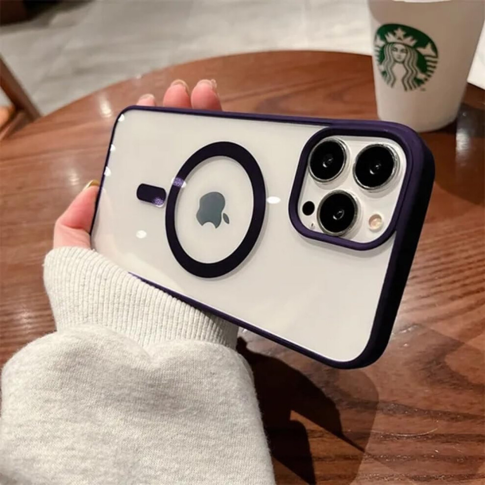 Shockproof Magnetic Clear Cover Case Compatible With Magsafe For Iphone 15 Plus With Raised Camera Protection 9771547514572