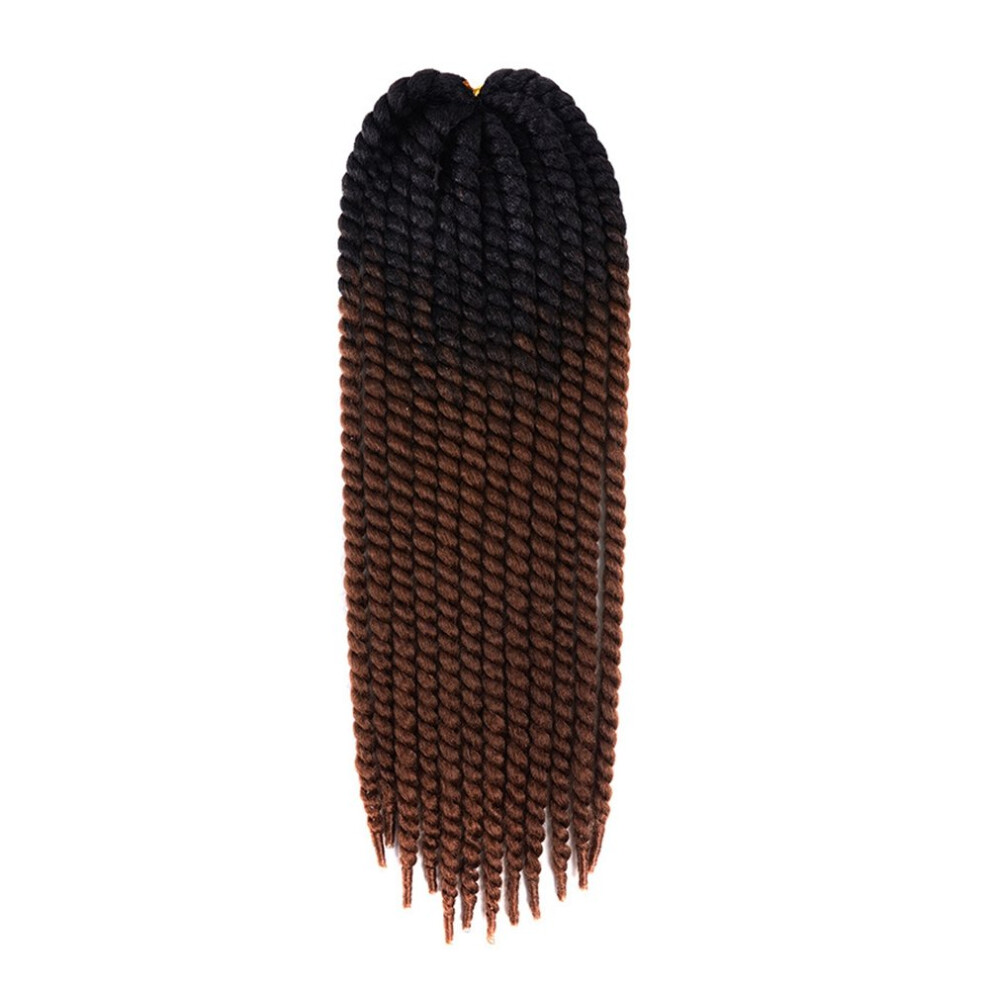 Unisex Brown Senegalese Twist Crochet Braids 22 Inch Ombre Havana Mambo Hair Extensions 1B To