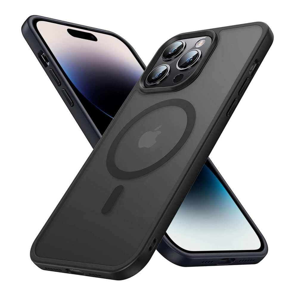 Case With Shockabsorbing Edge And Scratchresistant Hard Back For Iphone 15 Pro Max Magsafe Black 9771547514664