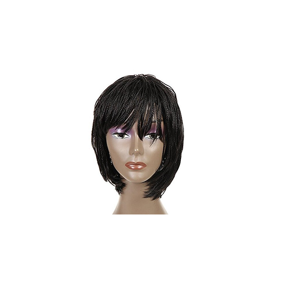 Braided Wig Synthetic Box Braids Bob 12 Inch for Black Women Natural Style with Adjustable Cap