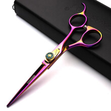 6 Inch Professional Hair Cutting Scissors Set 440C Stainless Steel Ergonomic Grip Purple Spring