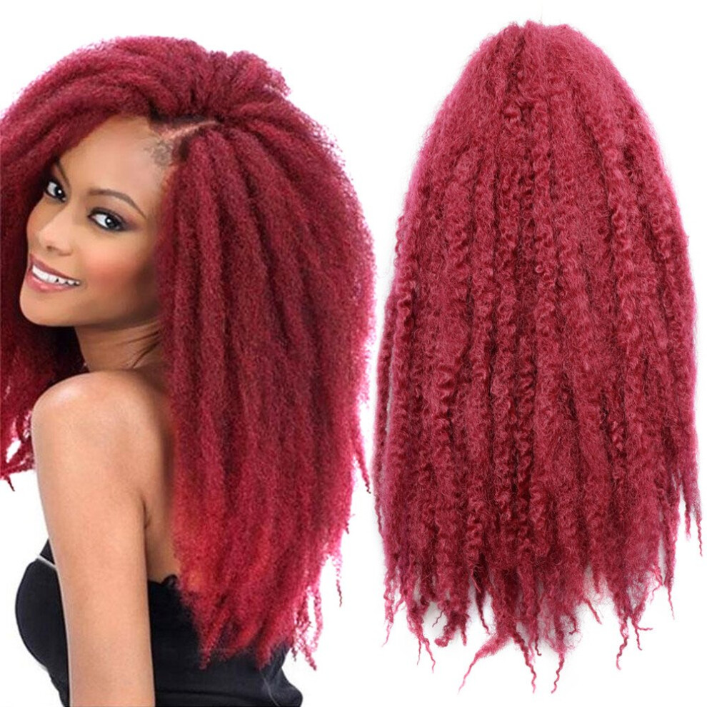 Afro Kinky Curly Hair Extensions for Women 18 Inch Bug Marley Twist Braiding Hair Natural Texture