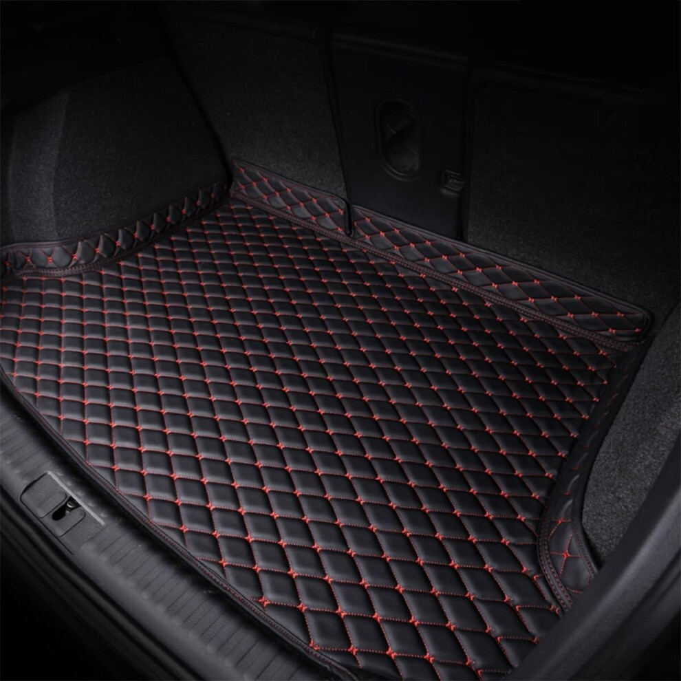 Trunk Mat For Ford Edge 20092014, Customfit Leather Cargo Liner, All Weather Antislip Durable Protection Black/Red 9092120137620