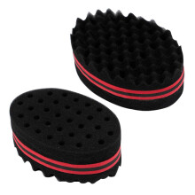 Double Sided Hair Sponge Brush for Curls, 2 Pack Fast Curl Styling for Short Natural Hair