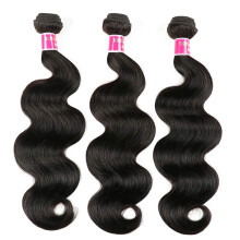 Brazilian Body Wave Hair Bundles 8A Virgin Human Hair Extensions 3 Pack Natural Black Double Weft