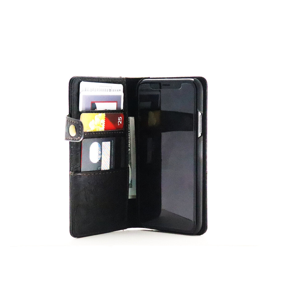 Leather Wallet Case With Card Holder Foldable Cover AllâInâOne Protection For Iphone X Black 9073542616962