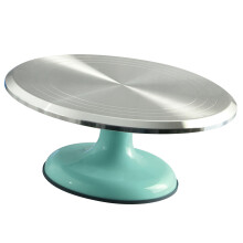 10 Inch Aluminum Alloy Revolving Cake Turntable for Decorating Blue