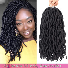 Crochet Faux Locs Braids 18 Inch PreLooped Goddess Locs Hair Extensions NaturalLooking Synthetic