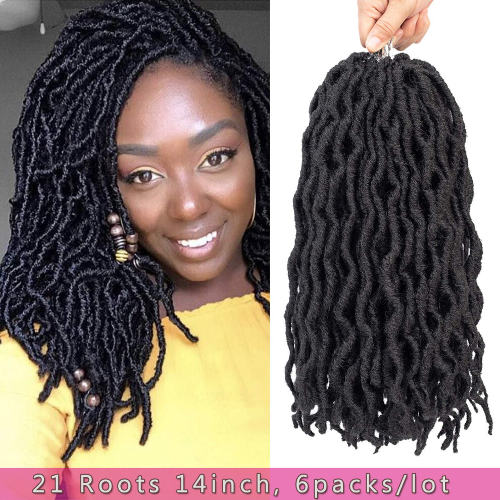 Unisex Crochet Faux Locs Braids 18 Inch Prelooped Goddess Locs Hair Extensions Naturallooking Synthetic