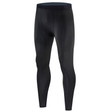 Men's Black Elastic Polyester Compression Leggings XL for Workout