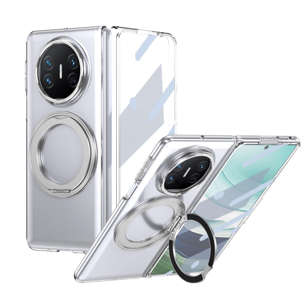 Flip Case With Screen Protector, 360 Ring Kickstand, Military Shockproof Clear Cover For Huawei Mate X5 Silver 9169991631752