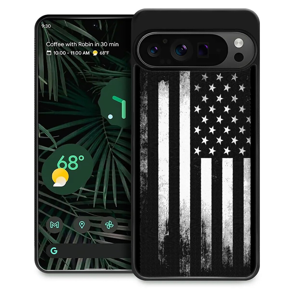 Shockproof Silicone Tpu Case With Raised Camera Edge And American Flag Design For Google Pixel 9 Pro Xl 9073542617136