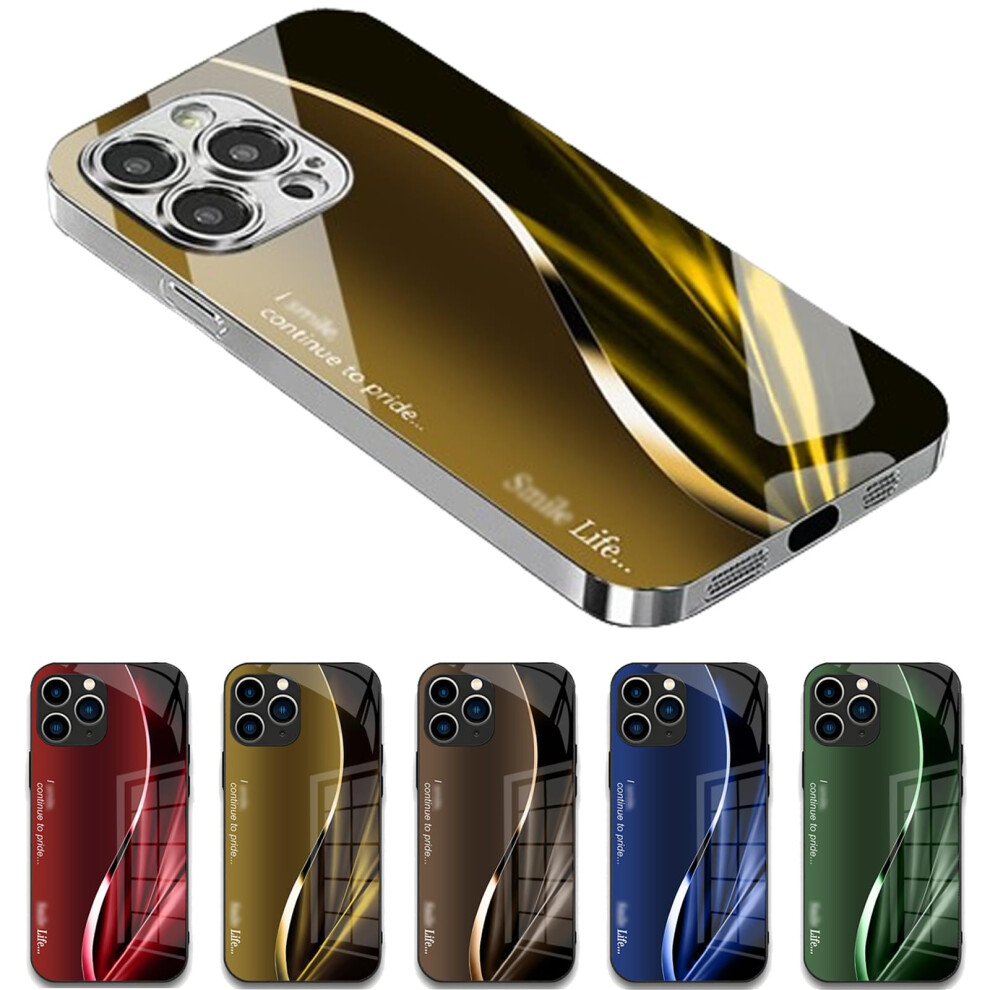 Shockproof Gradient Color Iphone Case With ScratchâResistant Glass Back And Silicone Frame For Iphone 16 Pro Max Yellow 9771547515654