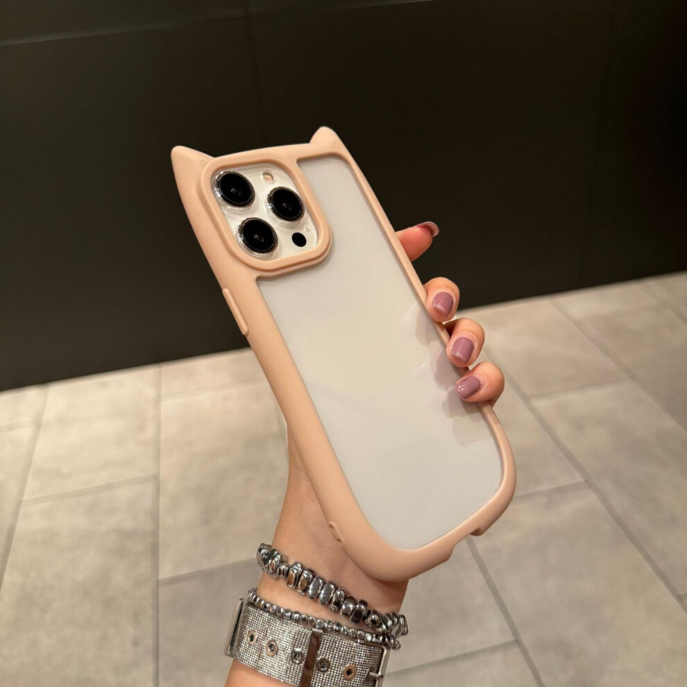 Silicone Case For Iphone 14 Pro Max With Cute Cat Ears, Shockproof Antifingerprint Slim Design Pink 9169991630915