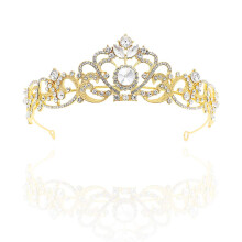 Wedding Crown with Elegant Baroque Design Crystal Rhinestone Bridal Tiara for Women and Girls