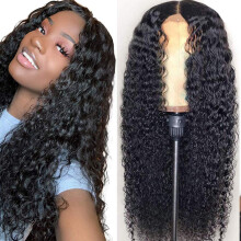 20 Inch Kinky Curly Human Hair Wig 4x4 Lace Closure Brazilian 130 Density Natural Hairline
